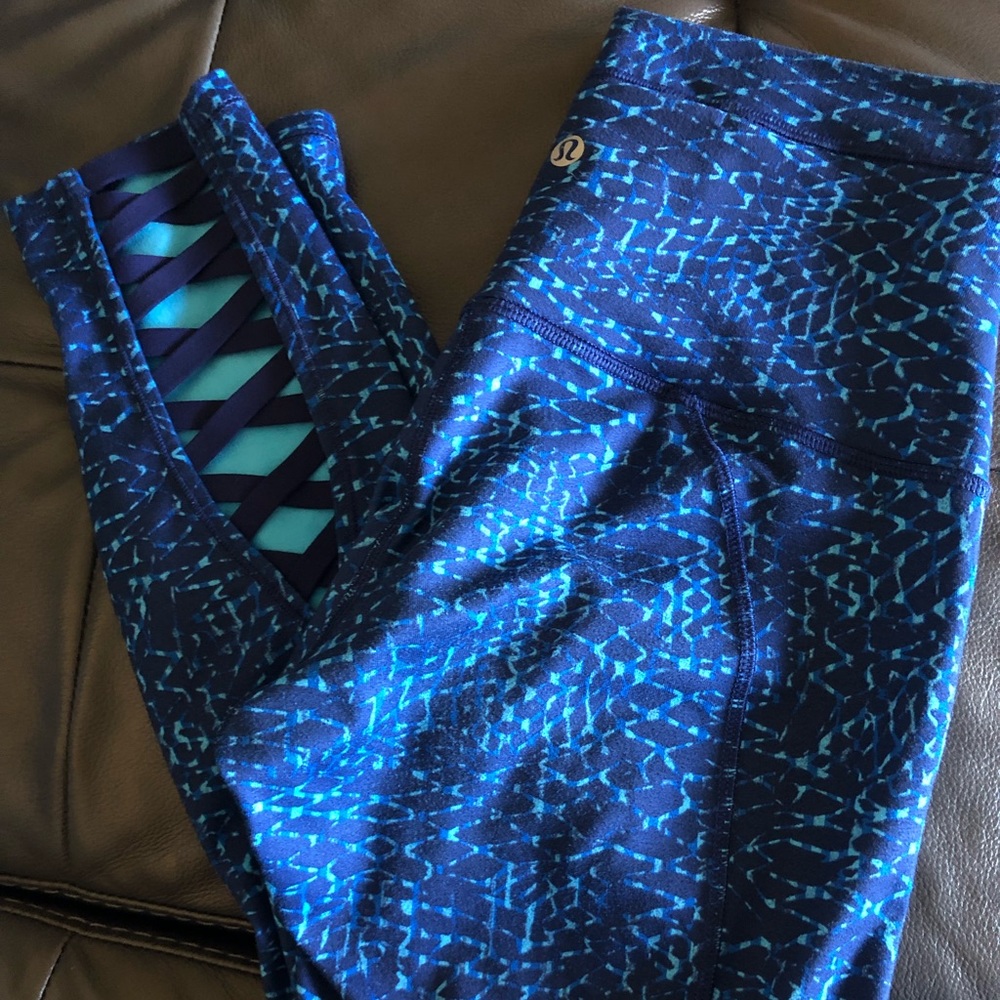 Rare! Lululemon Blue 7/8 Leggings Ballet Ankle